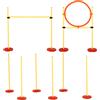 Easycomfort Set Agility Dog 3 Esercizi: Slalom, Ostacoli, Anello, per Addestramento Cani, Portatile, 2.5 kg, Giallo e Rosso