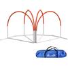 EasyComfort Set Agility Dog 4 Pezzi con 4 Picchetti e Borsa da Trasporto, in PE e ABS, 89x69x99 cm, Bianco e Arancione