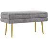 EasyComfort Panca Fondo Letto con Spazio Portaoggetti, in Acciaio e Poliestere, 79.5x37.5x43 cm, Grigia