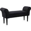 EasyComfort Panca Fondo Letto Imbottita con Braccioli Arrotolati, 102x35x51cm, Nero