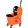 Easycomfort Carrello Secchio Lavapavimenti da 36L con Strizzatore Pressa Arancione