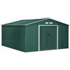 Easycomfort Casetta da Giardino con 2 Porte Scorrevoli e 4 Prese d'Aria in Acciaio, 340x386x200cm, Verde