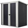 Easycomfort Casetta da Giardino in Lamiera di Acciaio con Doppia Porta, 147x86x134cm, Nero e Bianco