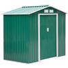 Easycomfort Casetta da Giardino Porta Utensili in Lamiera con Porte Scorrevoli, 213x130x185cm, Verde