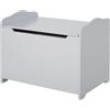 Easycomfort Cassapanca Portagiochi in Legno, Panca Contenitore per Cameretta Coperchio con Pistone Pneumatico, 60x40x48cm, Grigio