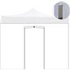 Divina Garden Telo laterale 2x2m bianco impermeabile con porta avvolgibile per gazebo richiudibile