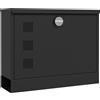 EasyComfort Cassetta Postale in Metallo con 2 Chiavi di Sicurezza, 3 Finestre e Foro di Drenaggio, 36.5x11.5x29 cm, Nera