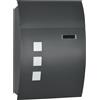 Easycomfort Cassetta Postale Ricurva in Acciaio con 3 Fessure e 2 Chiavi di Sicurezza 45x10x32 cm, Grigio