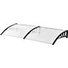 Easycomfort Pensilina Tettoia da Esterno 195x75cm in Policarbonato e Alluminio per Balcone Finestre e Porte, Bianco
