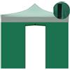 Divina Garden Telo laterale 3x2m verde impermeabile con porta avvolgibile per gazebo richiudibile 3x3mt