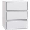 EasyComfort Cassettiera 3 Cassetti Moderna in Legno Bianco, 40x30x50.5 cm