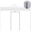 Divina Garden Telo laterale 4,5x2mt bianco impermeabile con porta avvolgibile per gazebo richiudibile