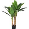 EasyComfort Pianta Artificiale di Banano Alta 120 cm con Vaso Incluso per Interni, Verde