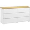 Easycomfort Cassettiera 6 Cassetti Moderna in Truciolato per Camera da Letto e Ingresso, 140x37x75cm