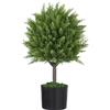 EasyComfort Pianta Finta Albero Cedro con Vaso Incluso per Interno ed Esterno, Altezza 55 cm, Verde