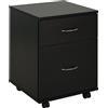 Easycomfort Cassettiera a Rotelle da Ufficio Salvaspazio in Legno, 41x39x58cm, Nero