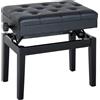 Easycomfort Sgabello per Pianoforte con Vano Contenitore e Altezza Regolabile, Nero