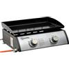 Easycomfort Piastra Barbecue a Gas da Tavolo con 2 Bruciatori e Potenza 6kW, 48.5x46x21cm, Nero