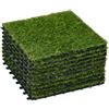 EasyComfort Piastrelle da Giardino con Erba Sintetica 30x30cm 10 Pezzi, Prato Artificiale Densità 6500, Verde