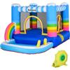 Easycomfort Castello Gonfiabile per Bambini con Trampolino e Piscina Pompa Inclusa