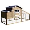 Easycomfort Pollaio per Galline Ovaiole da Esterno con Zona di Corsa, Pollaio per Galline da Esterno con Zona di Nidificazione e Vassoio Estraibile da Giardino in Legno, 200x80x105 cm