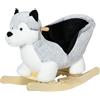 Easycomfort Cavallo a Dondolo a Forma di Cane Husky per Bambini da 18-36 Mesi, 60x33x50cm, Grigio
