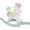 Easycomfort Cavallo a Dondolo per Bambini 1-3 Anni con Maniglie, Schienale e Pedali in MDF, 68L x 27P x 47.5A cm, Multicolore