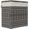 EasyComfort Cesta Contenitore da Giardino e Casa in Rattan con Tessuto Interno, 57x34x62cm, Grigio