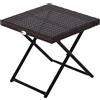 Easycomfort Tavolino da Giardino Pieghevole in Rattan Sintetico e Acciaio, Tavolino da Esterni Salvaspazio 40x40x40cm, Marrone