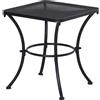 EasyComfort Tavolino da Giardino Quadrato in Acciaio con Piano Traforato, 45x45x50 cm, Nero