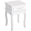 Easycomfort Comodino Moderno con Cassetto Mobiletto Multiuso in Legno Bianco, 40 x 35 x 60cm