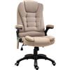 Easycomfort Poltrona da Ufficio Massaggiante con Altezza Regolabile, 6 Punti di Massaggio e Riscaldamento, Beige