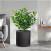 Divina Garden Vaso in resina da esterno interno per piante tondo cilindrico di design d.36x35h Modigliani Grigio