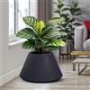 Divina Garden Vaso in resina da esterno interno per piante tondo conico design d.60x35h Stromboli Antracite
