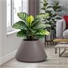 Divina Garden Vaso in resina da esterno interno per piante tondo conico design d.60x35h Stromboli Tortora