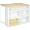 Easycomfort Tavolo da Bar Moderno in MDF per 2 Persone con 4 Ripiani Aperti e Armadietto, 116x79.5x91 cm