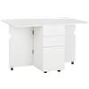 EasyComfort Tavolo da Cucina a Ribalta con 2 Cassetti e Armadietto ad Ante, in Truciolato, 120x80x75 cm, Bianco