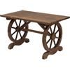 Easycomfort Tavolo da Giardino Stile Country con Gambe a Ruota, in Legno di Abete Resistente alle Intemperie 113x60x65cm