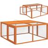 EasyComfort Conigliera da Esterno Pieghevole per 2-3 Roditori con Ingressi Multipli, in Legno e Acciaio, 110x105x50 cm, Arancione