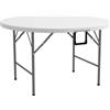 EasyComfort Tavolo Pieghevole per Giardino e Campeggio, in Acciaio e HDPE, Ø122x73 cm, Grigio e Bianco
