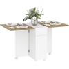 EasyComfort Tavolo Rettangolare Allungabile con 2 Cassetti e un Armadietto in Legno, 140x76x74 cm, Bianco e Color Legno