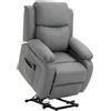 Easycomfort Poltrona Relax Elettrica e Alzapersona Reclinabile fino 160° con Telecomando, in Similpelle - Grigio