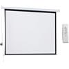 Easycomfort Telo Proiettore 84" Formato 4:3 con Telecomando, in Tessuto Plastico e Metallo, 171x130 cm, Bianco