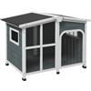 EasyComfort Cuccia per Cani Taglia Media da Esterno con Tetto Apribile in Legno, 101x66.5x70.5 cm, Grigio