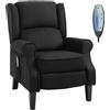 Easycomfort Poltrona Relax Massaggiante Reclinabile con Telecomando, 78x83x101cm, Nero