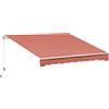 Easycomfort Tenda da Sole per Esterno Avvolgibile a Manovella in Metallo e Alluminio, 4x2.5m, Rosso Ruggine
