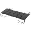 Easycomfort Cuscino per Panchina da Giardino con Laccetti e Imbottitura Spessa, 100x40cm, Grigio Scuro