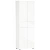 Easycomfort Dispensa Cucina con 4 Ante, 3 Ripiani Regolabili e Mensole a 5 Livelli in MDF e Truciolato, 60x35x170 cm, Bianco