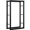 EasyComfort Porta Legna per Casa e Giardino in Ferro Nero, 60x25x100cm