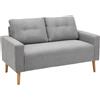 Easycomfort Divano 2 Posti Moderno in Stile Nordico con Schienale Trapuntato, in Poliestere e Legno, 145x76x88 cm, Grigio chiaro